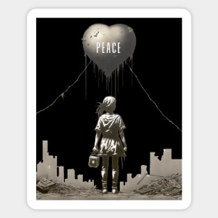 Peace: Stop The War in the Middle East on a Dark Background Sticker